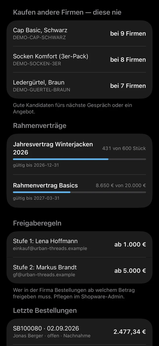Shopware Mobile App auf dem iPhone: Was andere Firmen kaufen – diese aber nie