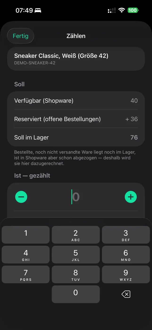 Shopware Mobile App auf dem iPhone: Soll und Ist, richtig gerechnet